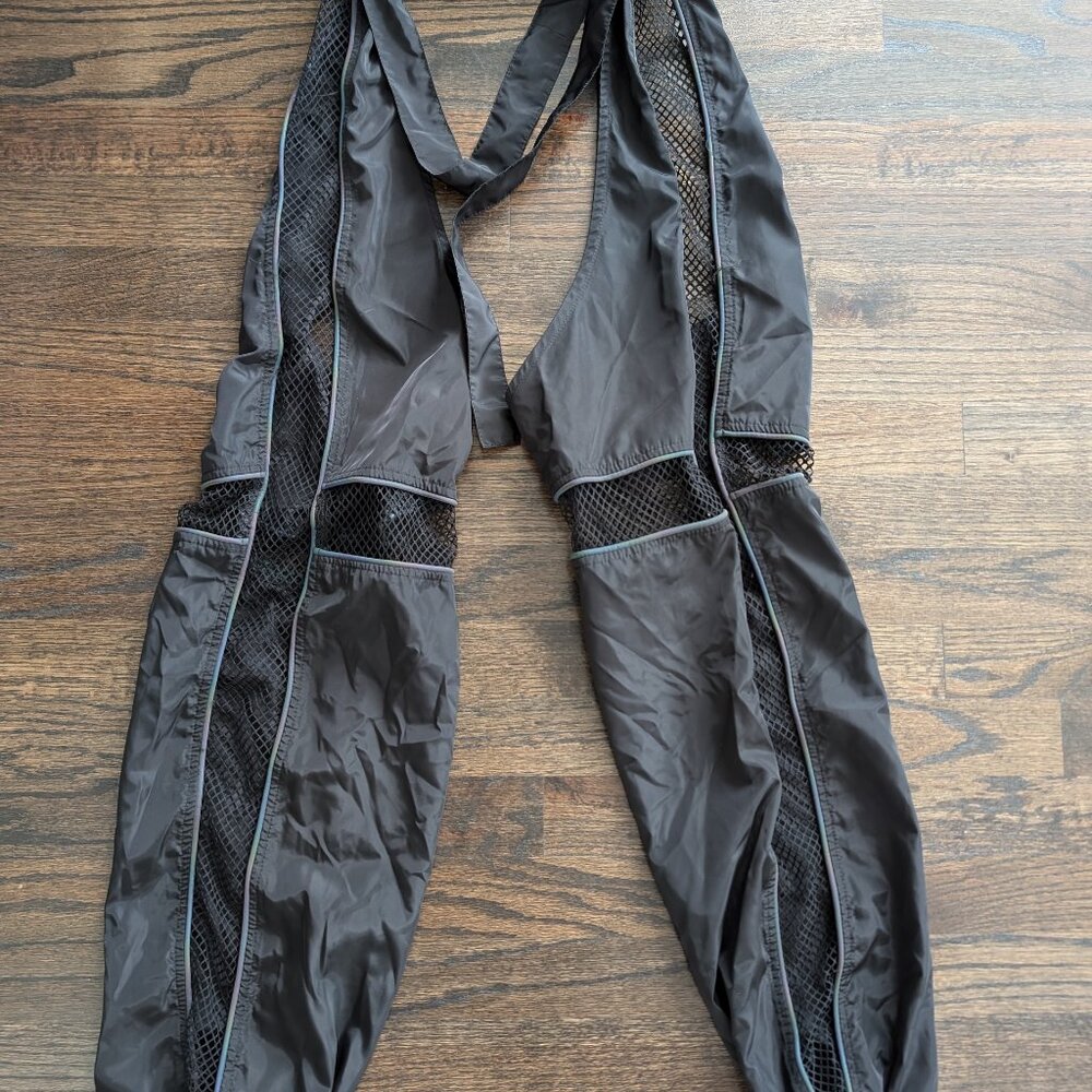 Women’s Black Track Jogger Pants with Mesh Panels race festival